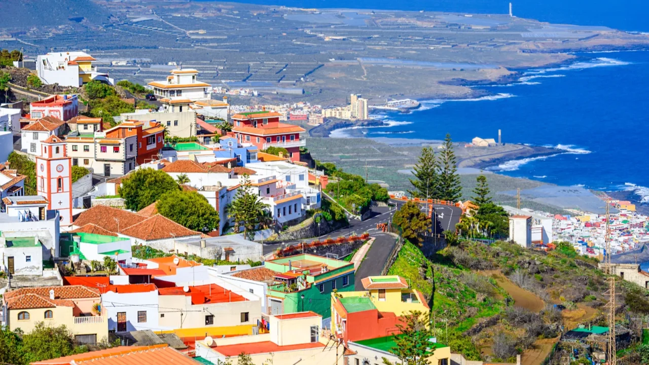 tenerife canary islands spain colorful and beautiful town on the