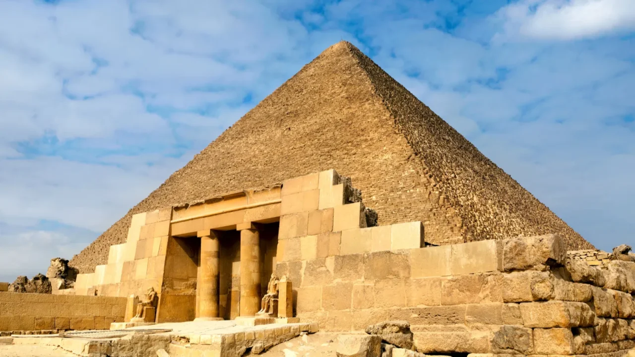view of one of the great pyramids in giza egypt