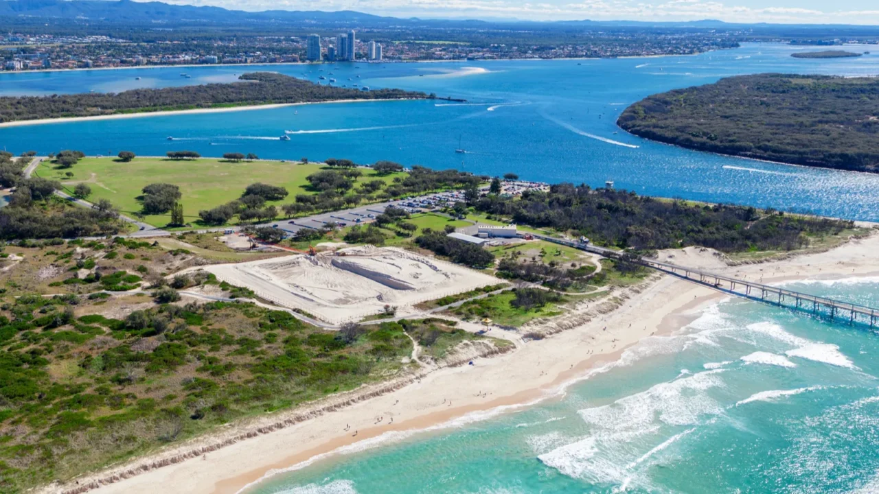 wave break island and the spit on the gold coast