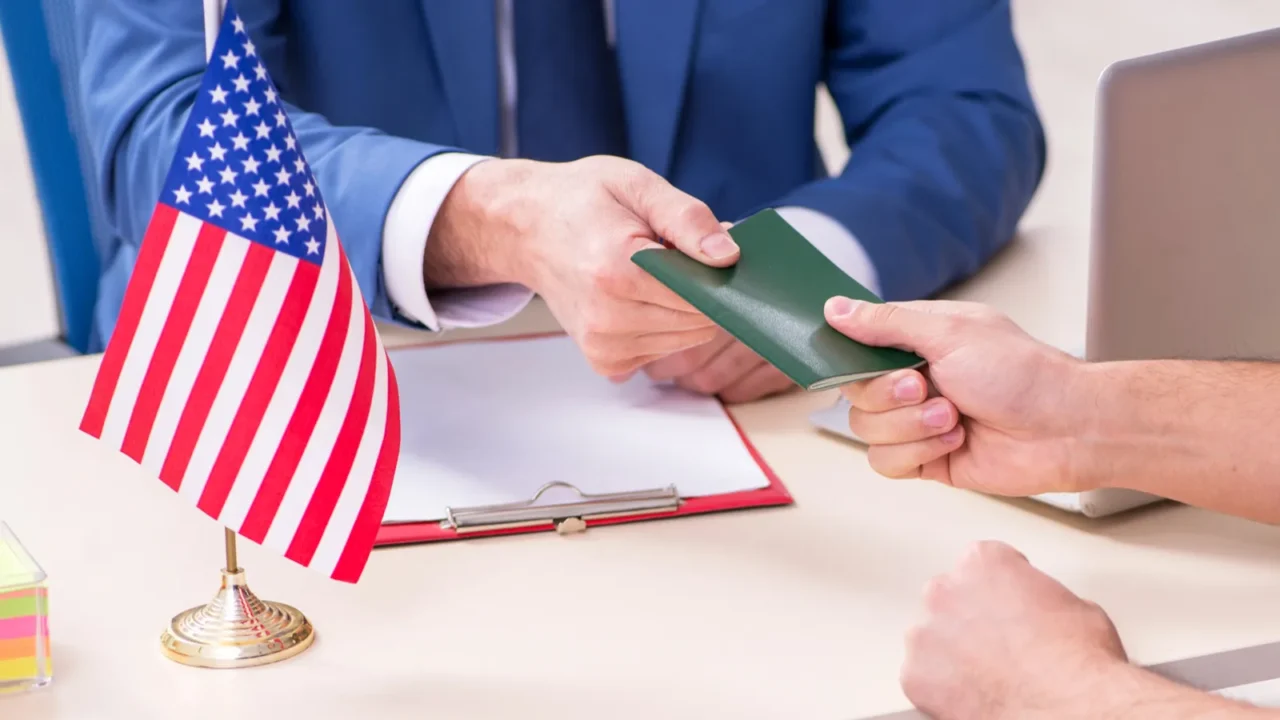 young man visiting embassy for visa application