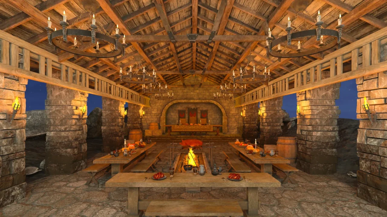 3d cg rendering of the dinner venue