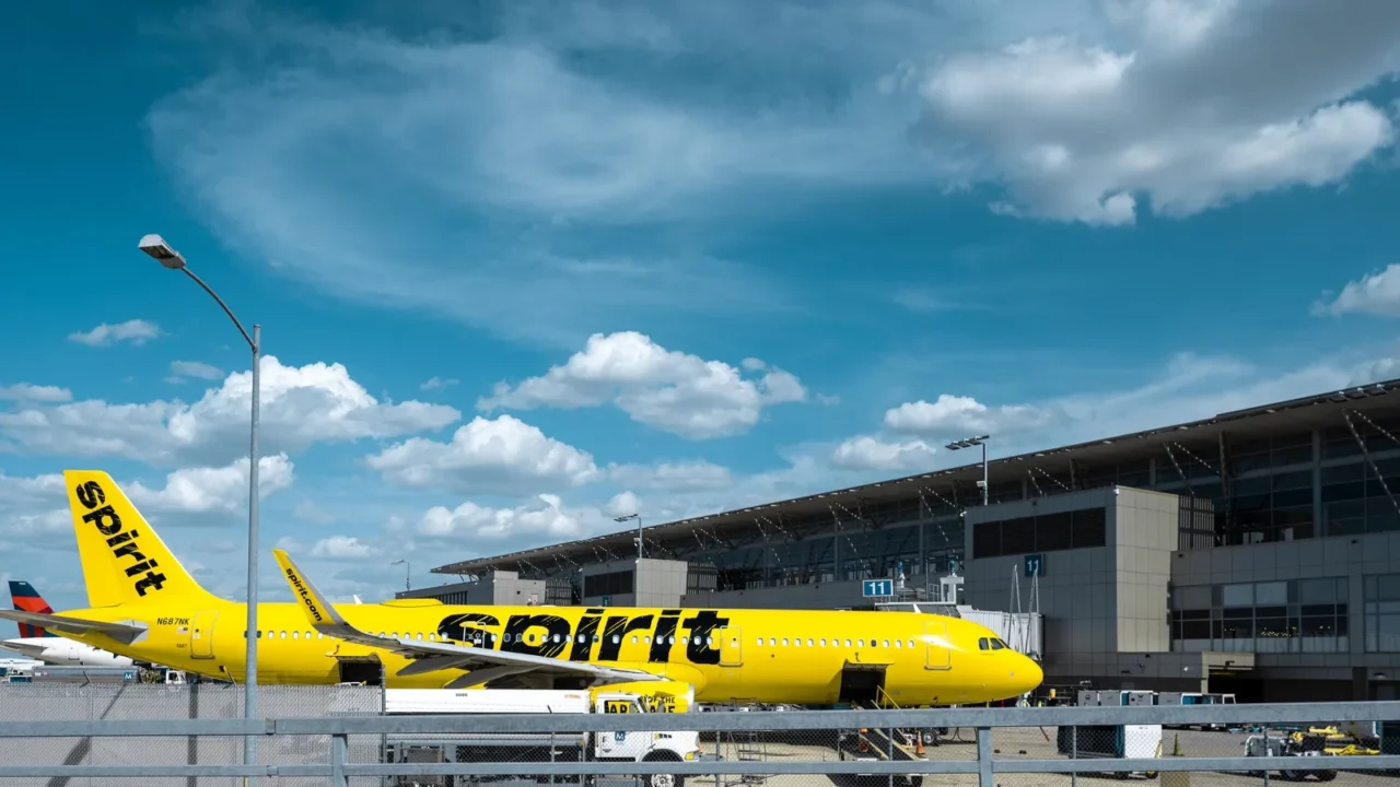 A beautiful shot of the Spirit airplane at the Austin Bergstrom Airport.