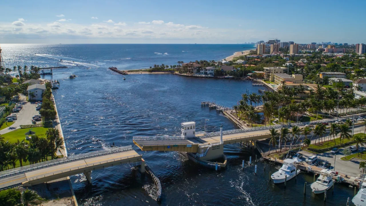 aerial image hillsboro inlet bridge florida