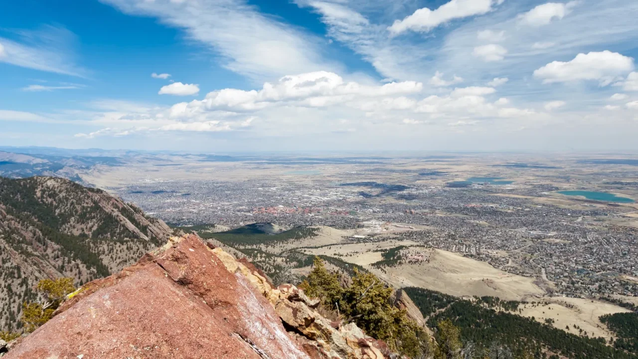 aerial view of boulder colorado