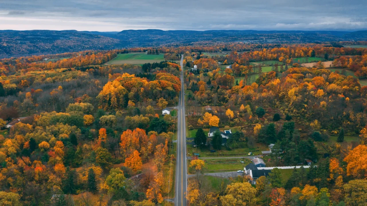autumn color and rural scene near ithaca new york