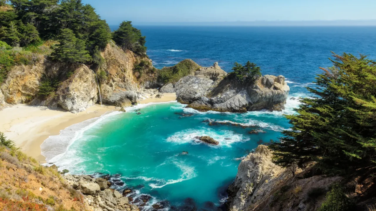 beach and falls julia pfeiffer beach mcway falls california