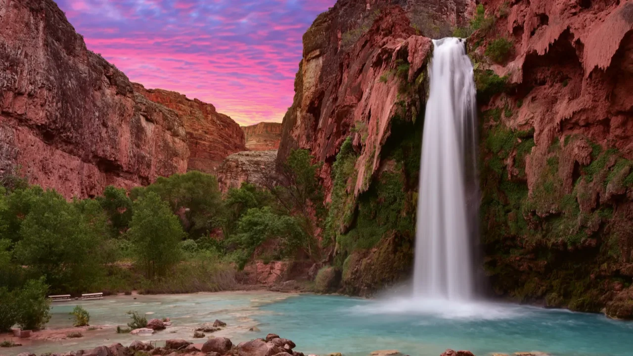 beautiful havasu falls in havasupai arizona usa