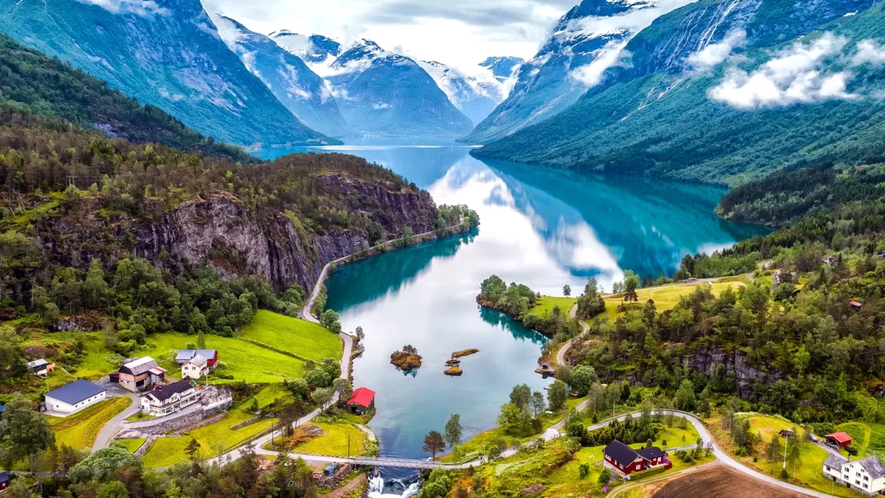 beautiful nature norway aerial photography