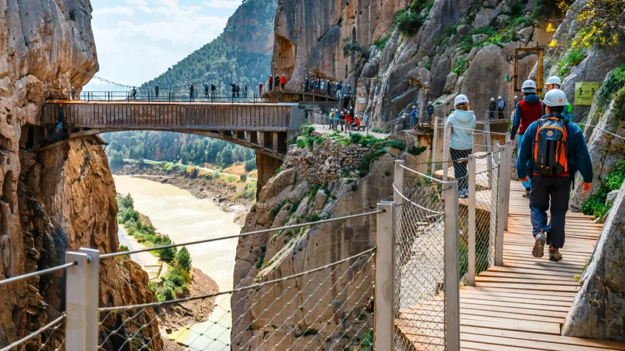 caminito del rey spain april 04 2018 caminito del rey
