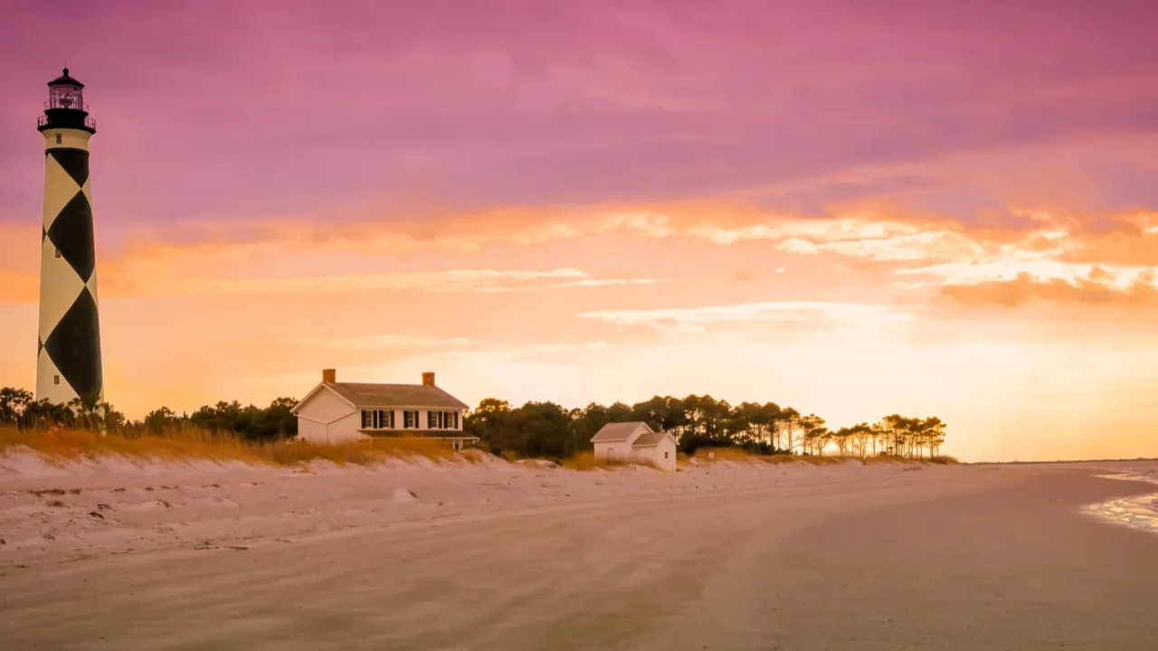 cape lookout at sunset