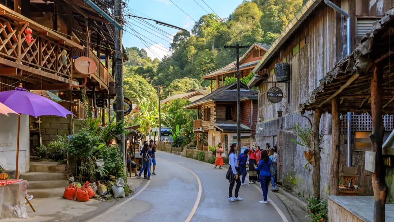 chiang mai thailand january 10 2018 mae kampong village