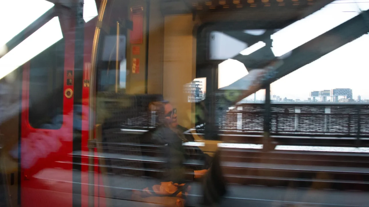 cologne germany december 29 2017 view through train window