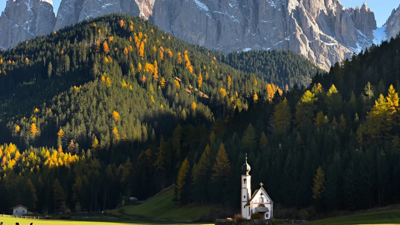 dolomites mountain church