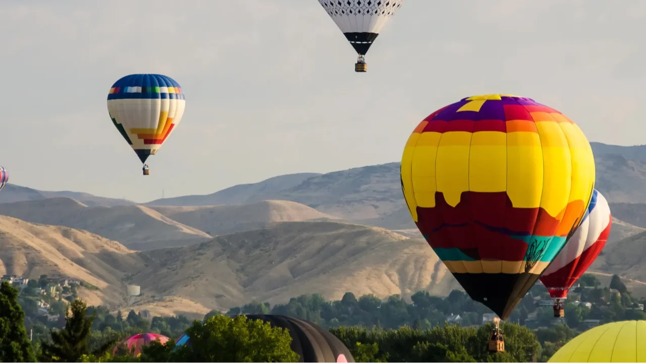 early morning launch of hot air balloons