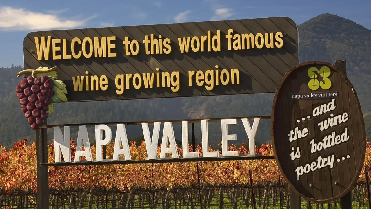entrance sign vineyards napa california