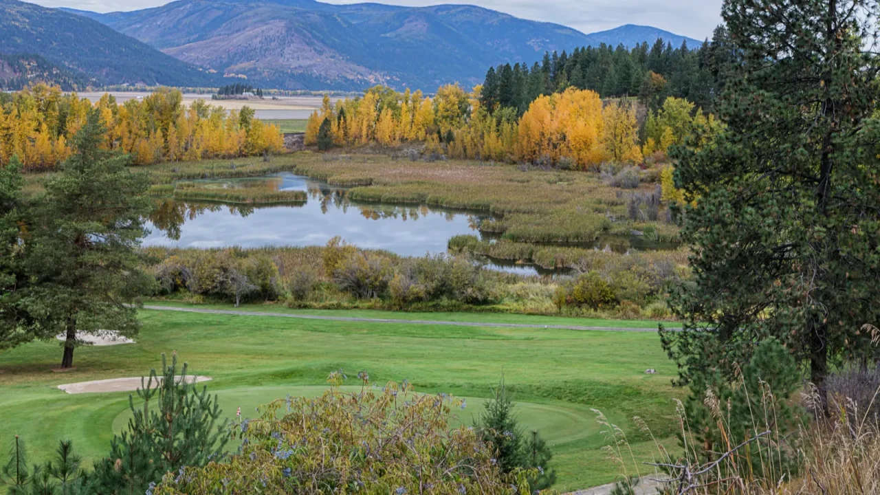 fall landscape along deep creek loop near bonners ferry idaho