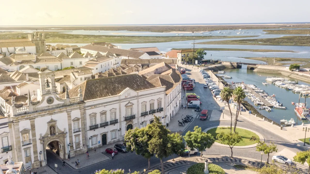 faro city center by ria formosa algarve portugal