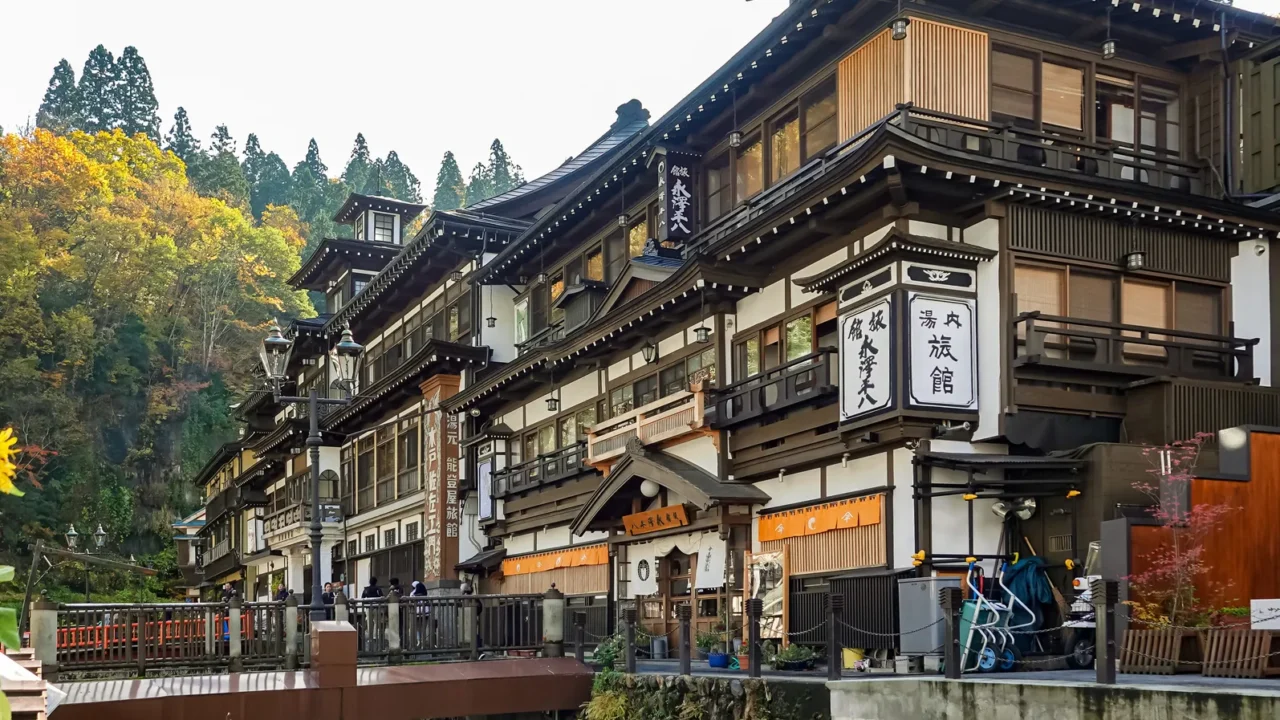 ginzan onsen street in yamagatajapan