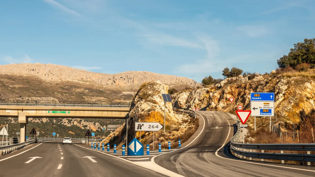 granada spain december 15 2018 a92 expressway leading to the