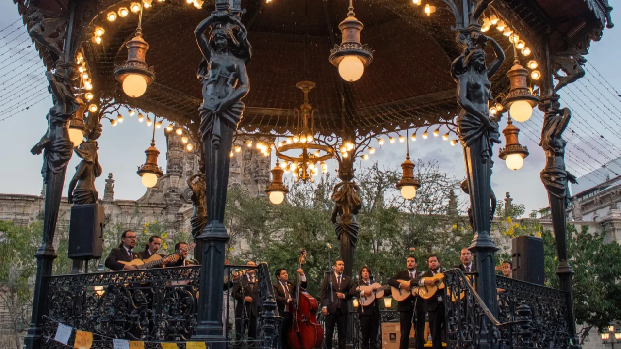 guadalajara mexico  february 2 2025 traditional mariachi group plays