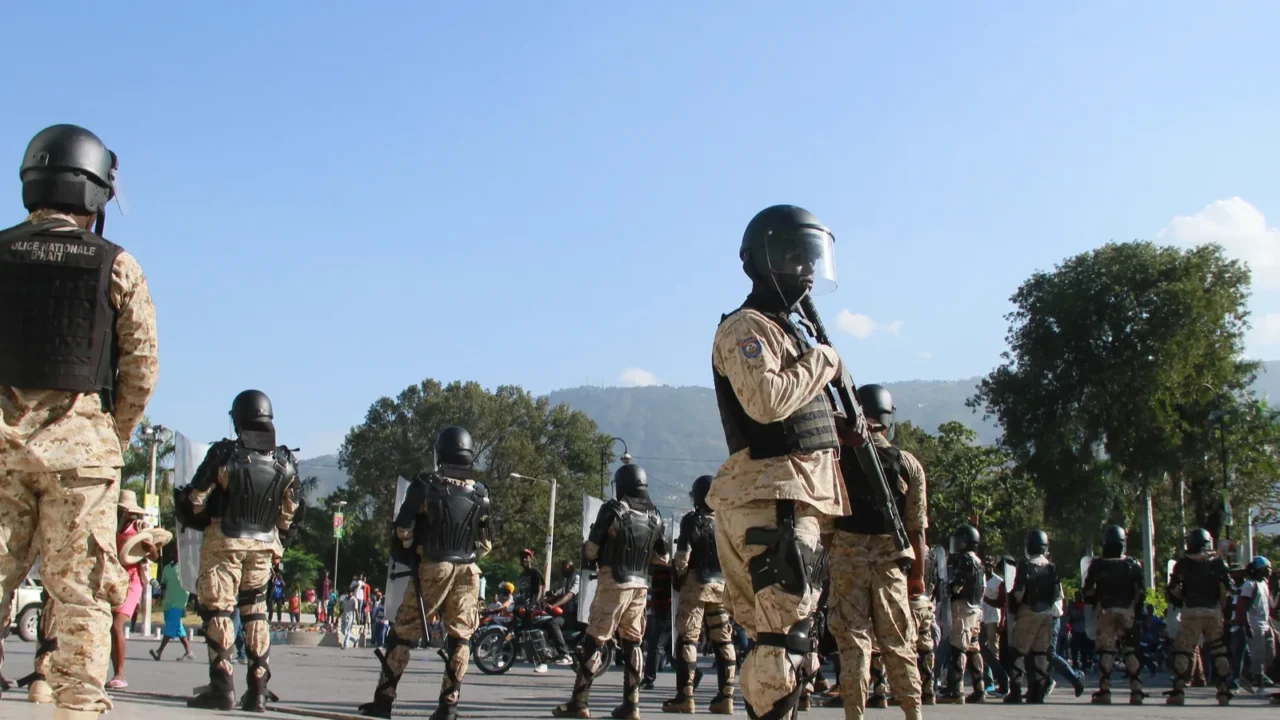 haiti portauprince a police perimeter around the national palace is