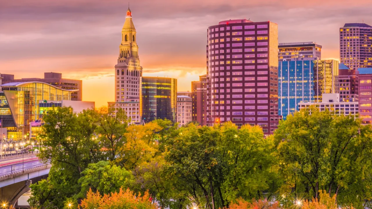 hartford connecticut usa downtown skyline
