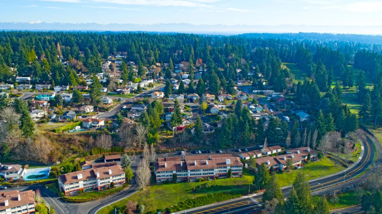 housing neighborhood above aerial view edmonds washington