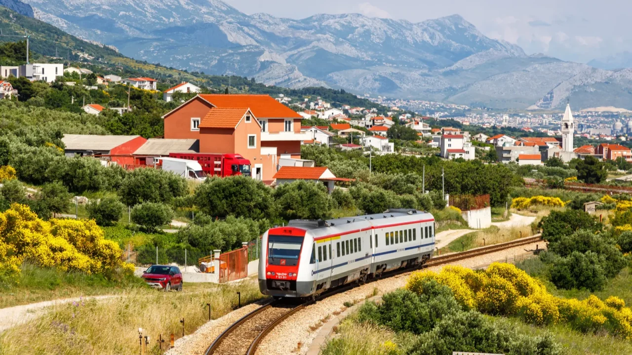 kastel stari croatia may 31 2023 commuter train with