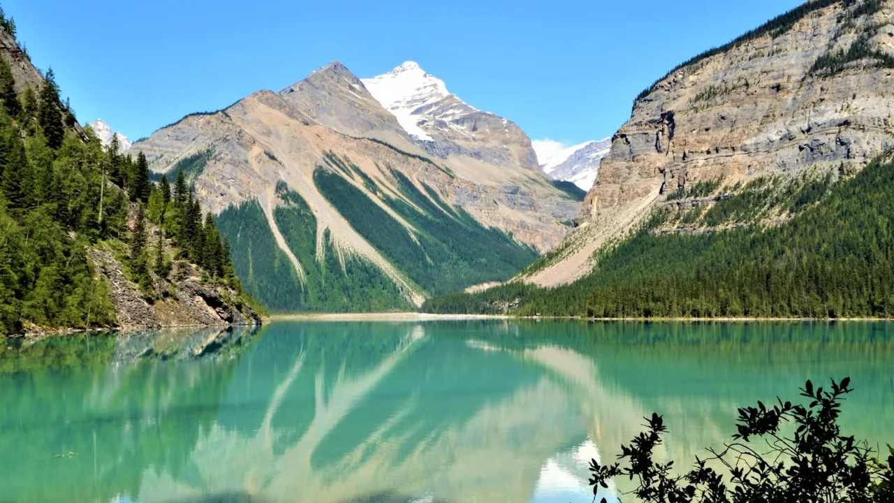 kinney lake in mount robson national park british columbia canada