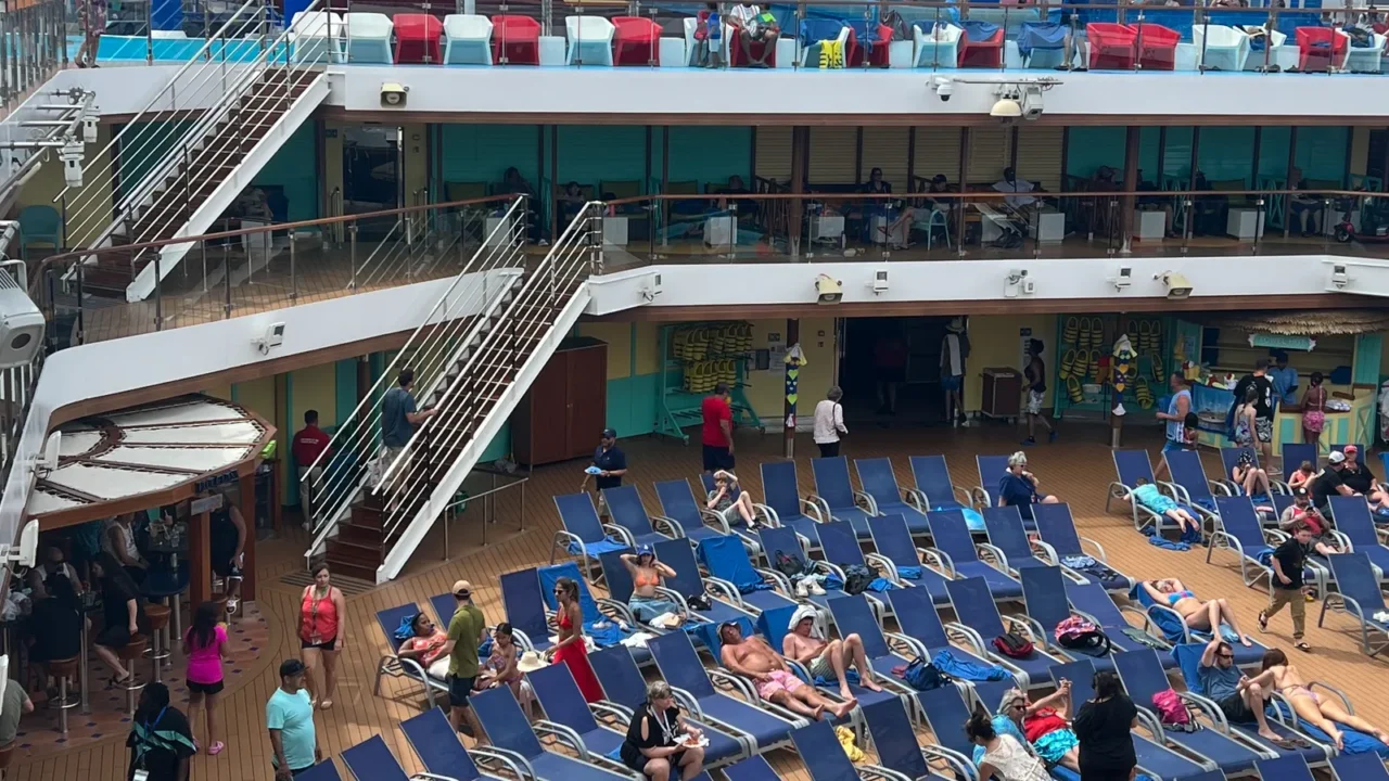 long beach ca apr 10 lido deck aboard the