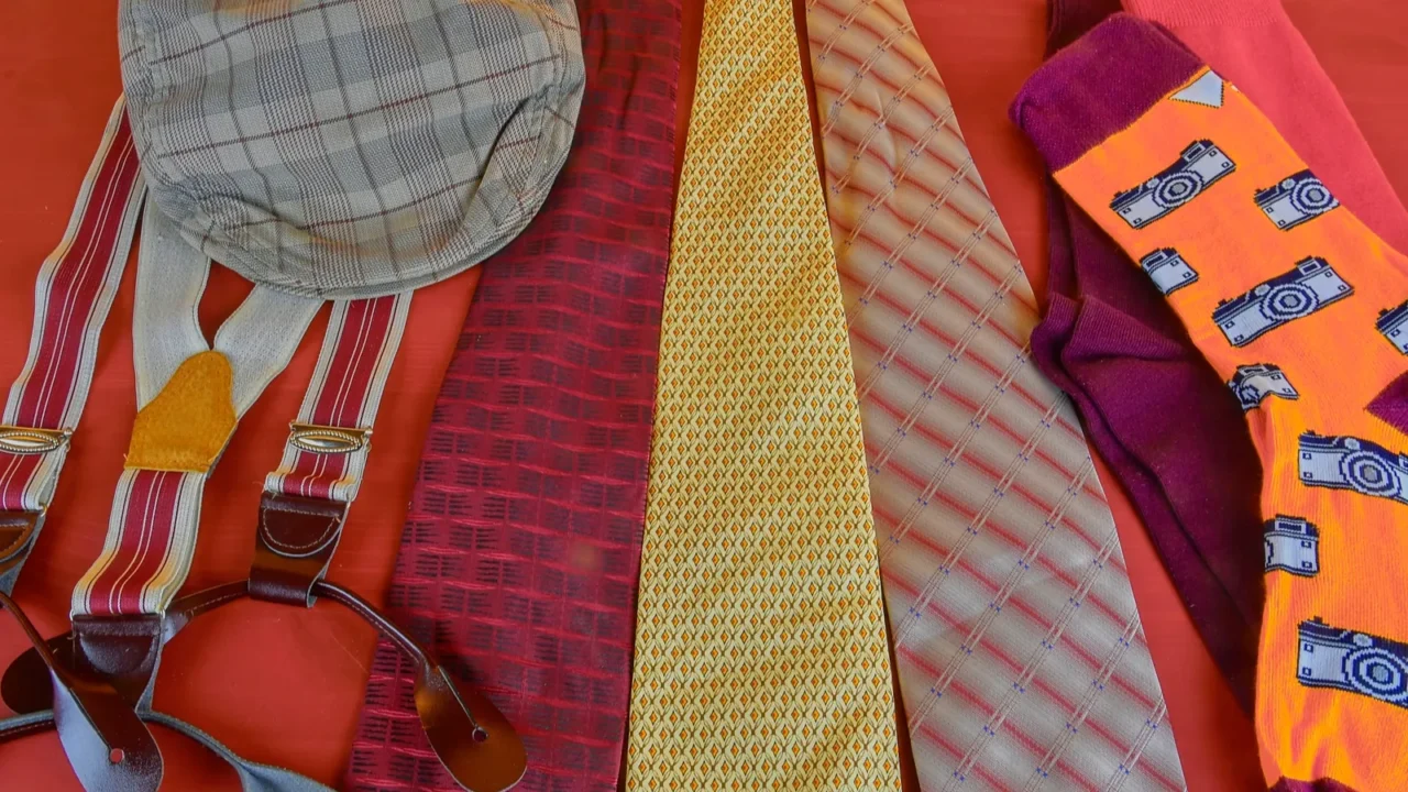 man garments clothing concept for men colorful socks ties braces
