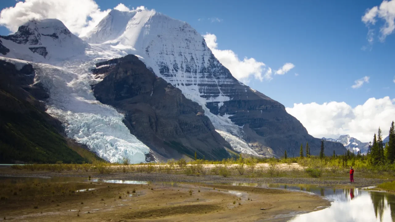 mountain robson and berg lake  jasper national park rocky