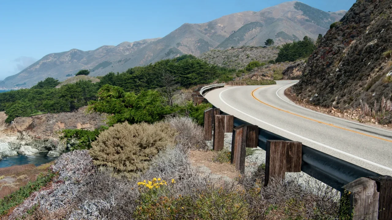 pacific coast highway california highway 1 curves along a