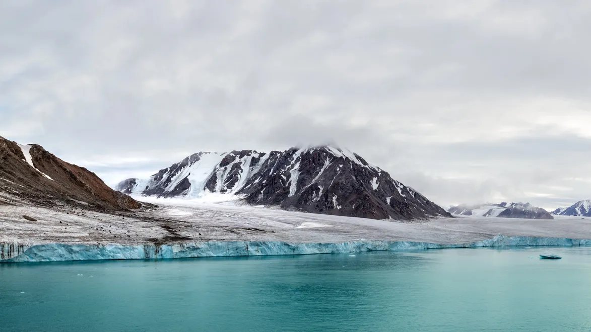 panorama of a glacier and mountains in ellesmere island part