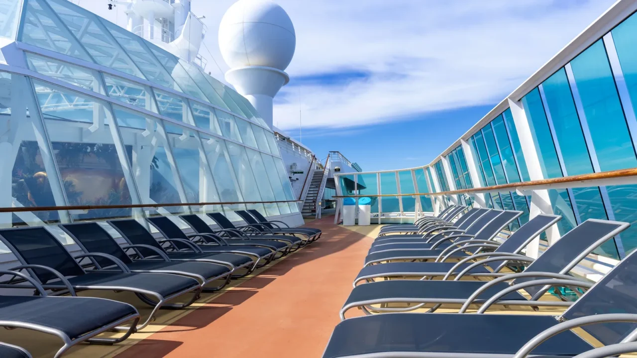 panoramic seattle ocean view with luxury cruise ship heading to
