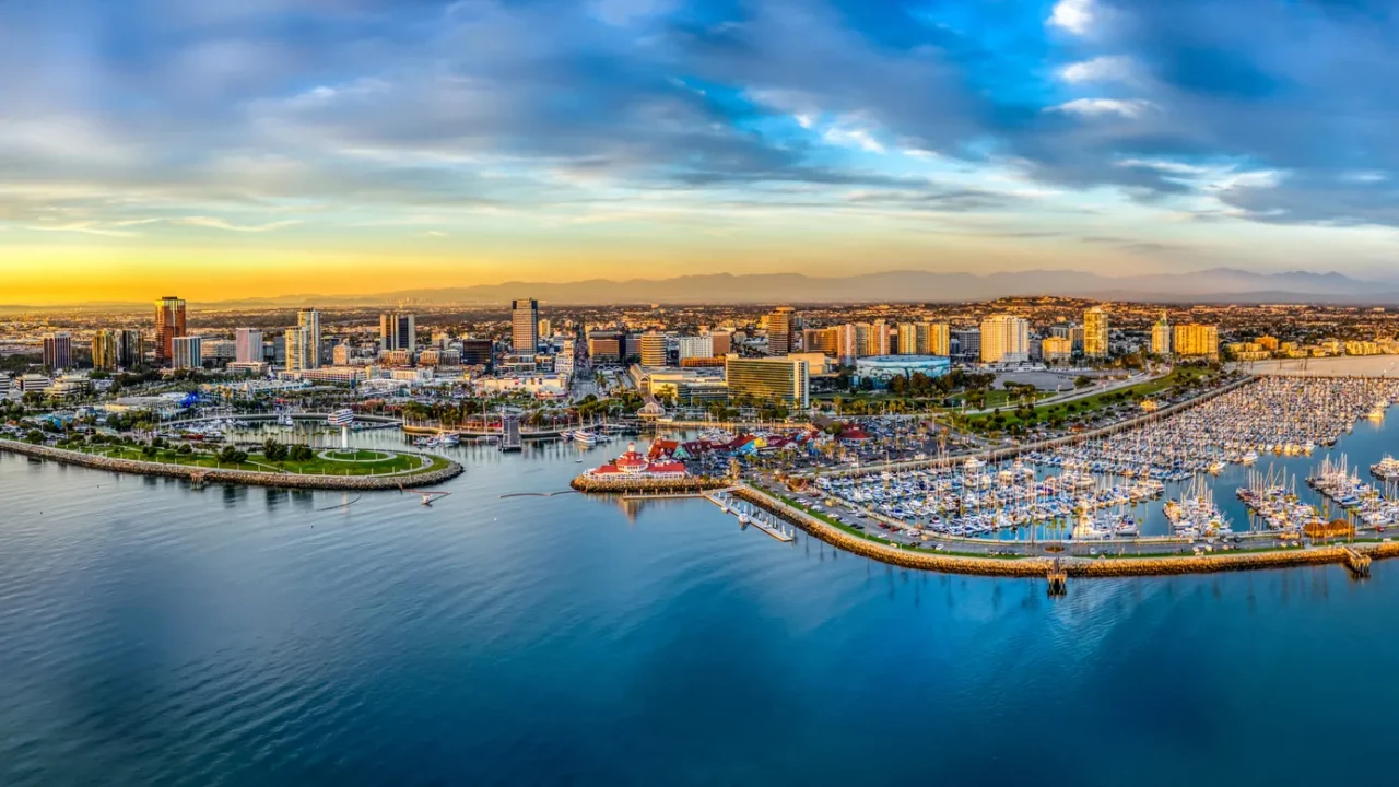 panoramic view of the city of long beach california