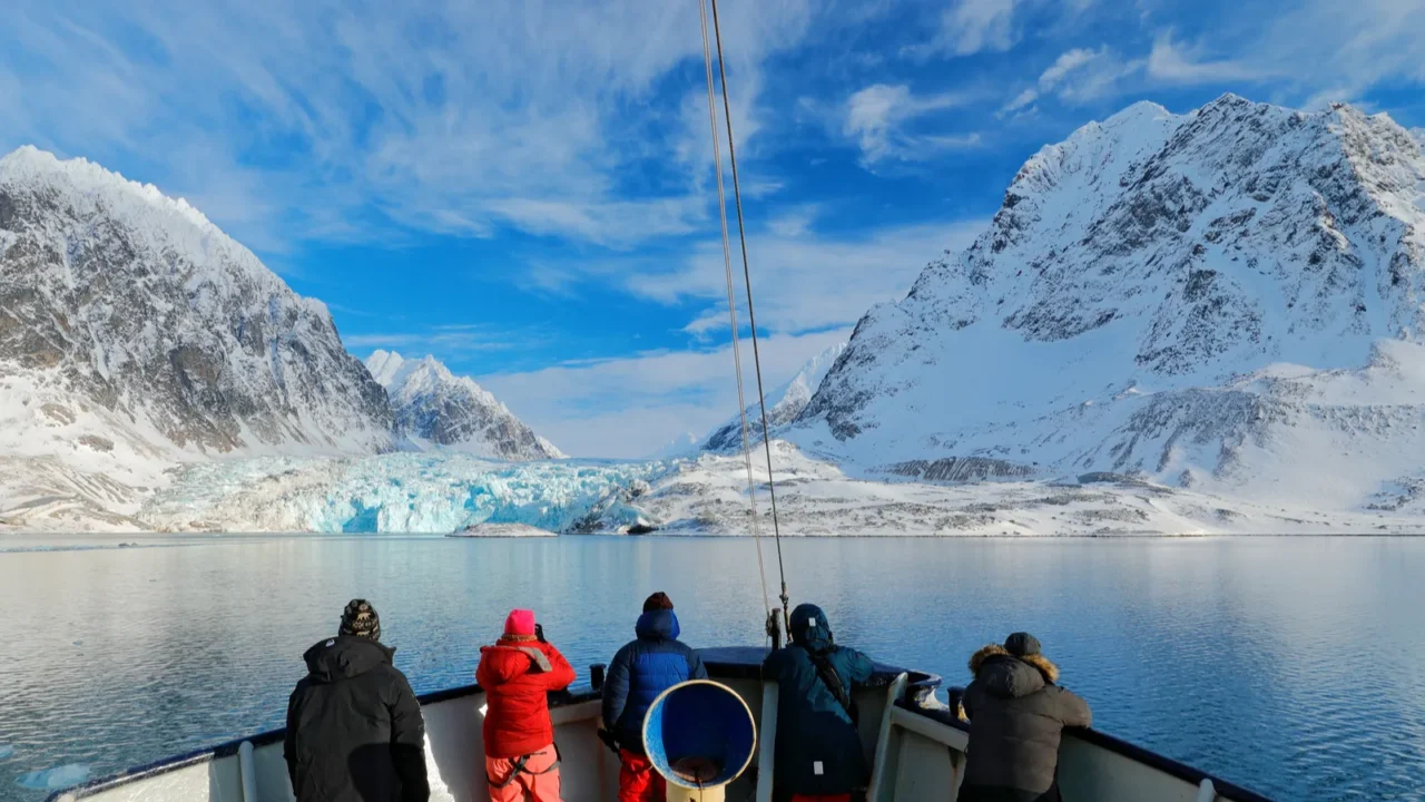 people on the boat in arctic