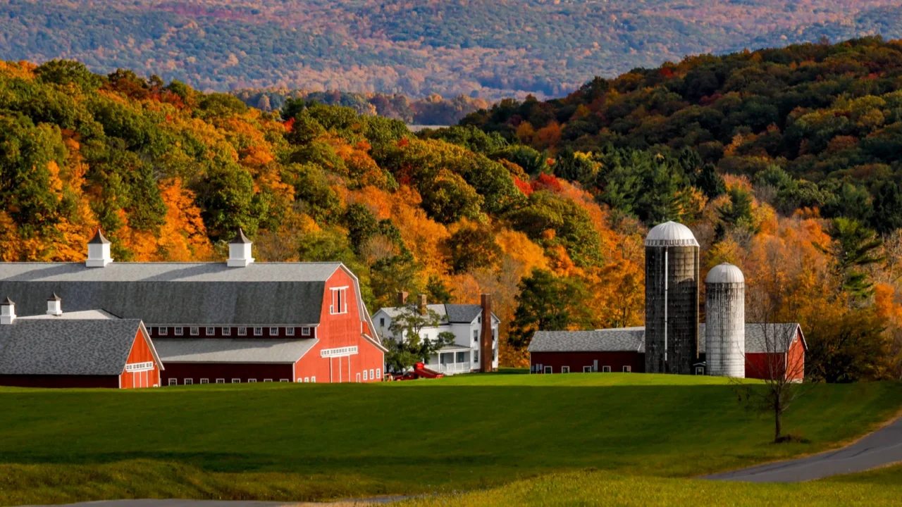 pine plains ny usa farm buildings in the fall