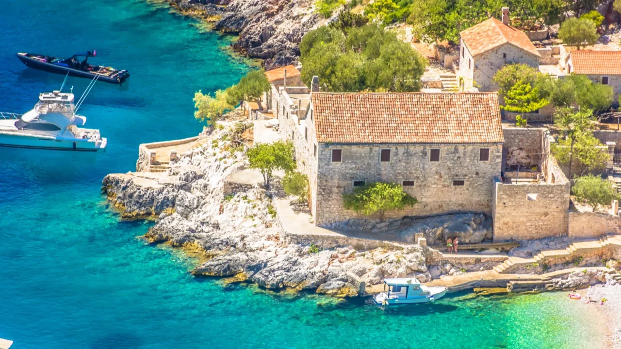 scenic view of amazing dubovica beach on hvar island croatia