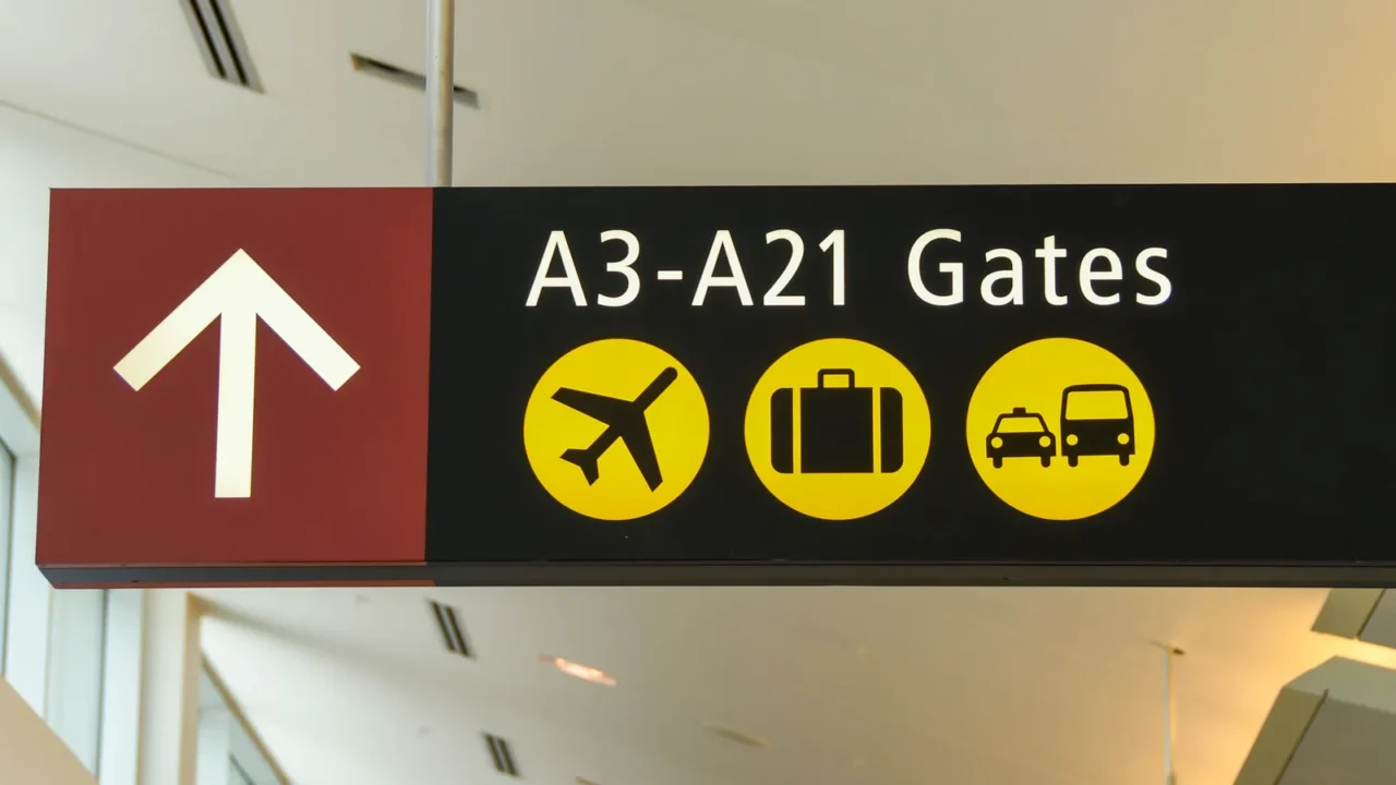 seattle tacoma airport wa usa  june 2018 sign inside