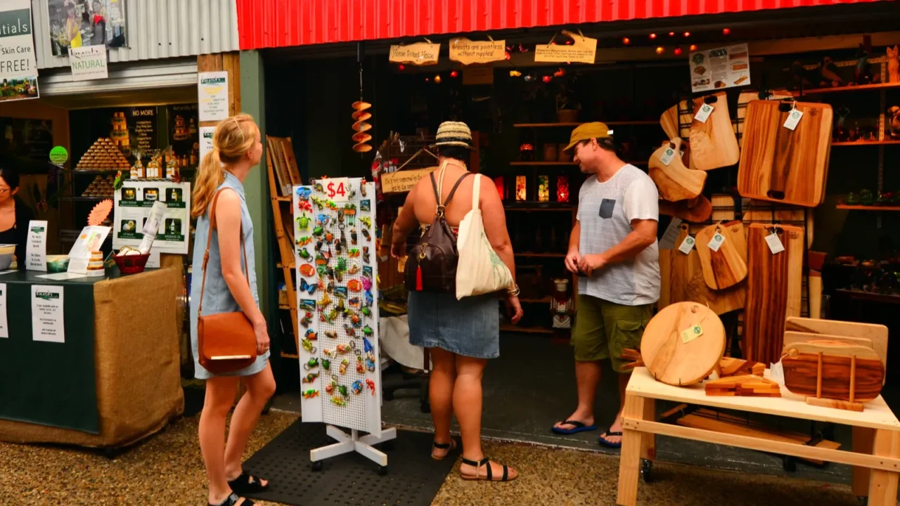 shoppers at the heritage markets in kuranda queensland australia