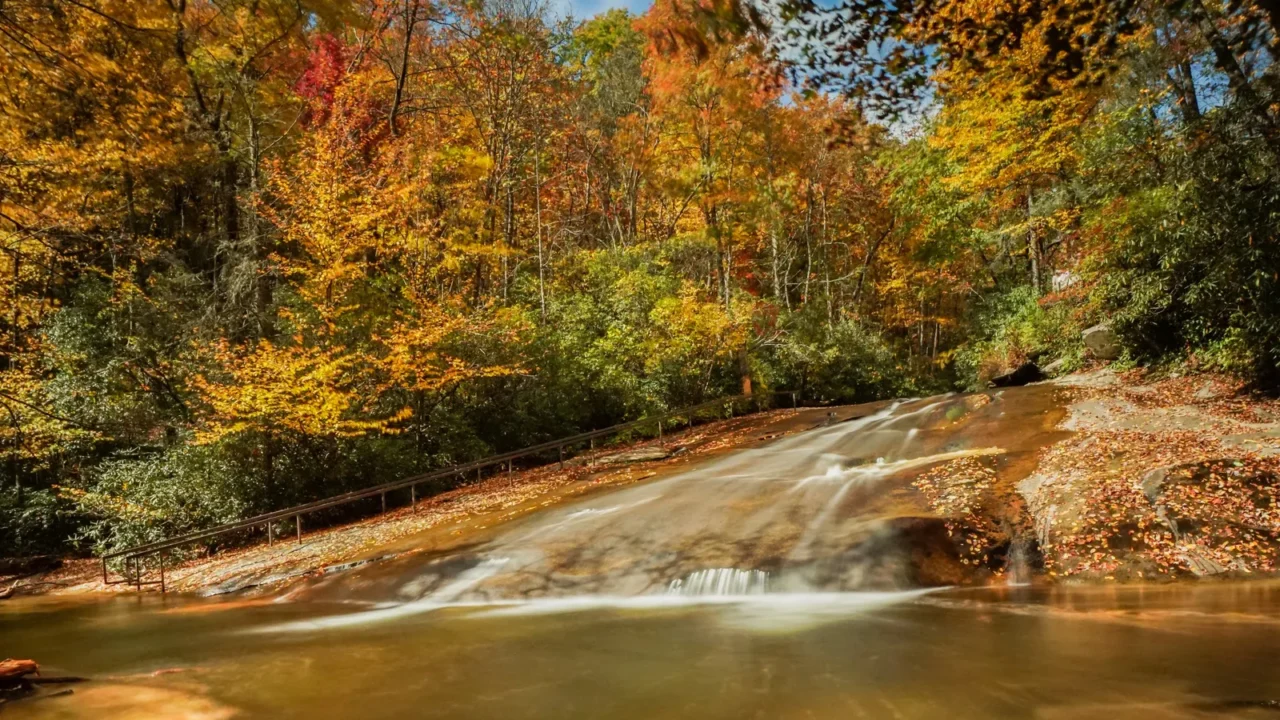 sliding rock falls in the appalachians of north carolina in