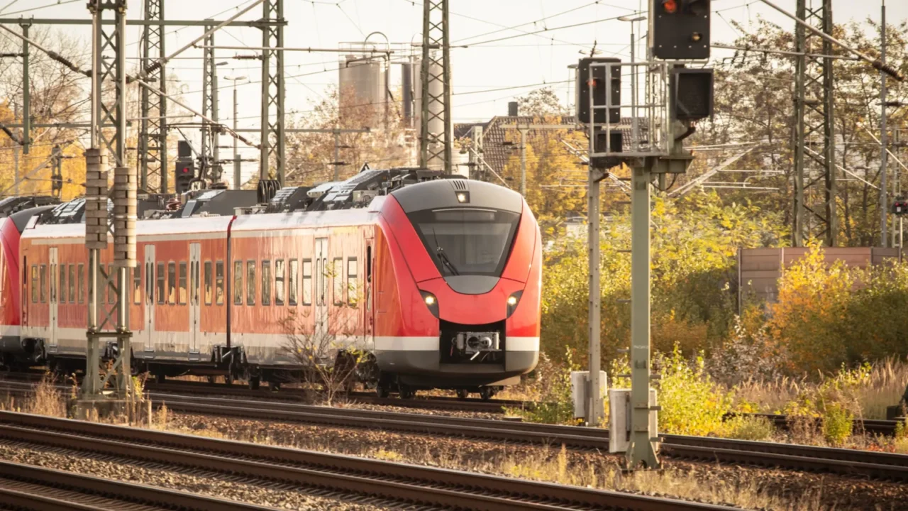 speed blur on a german sbahn trainset painted red speeds