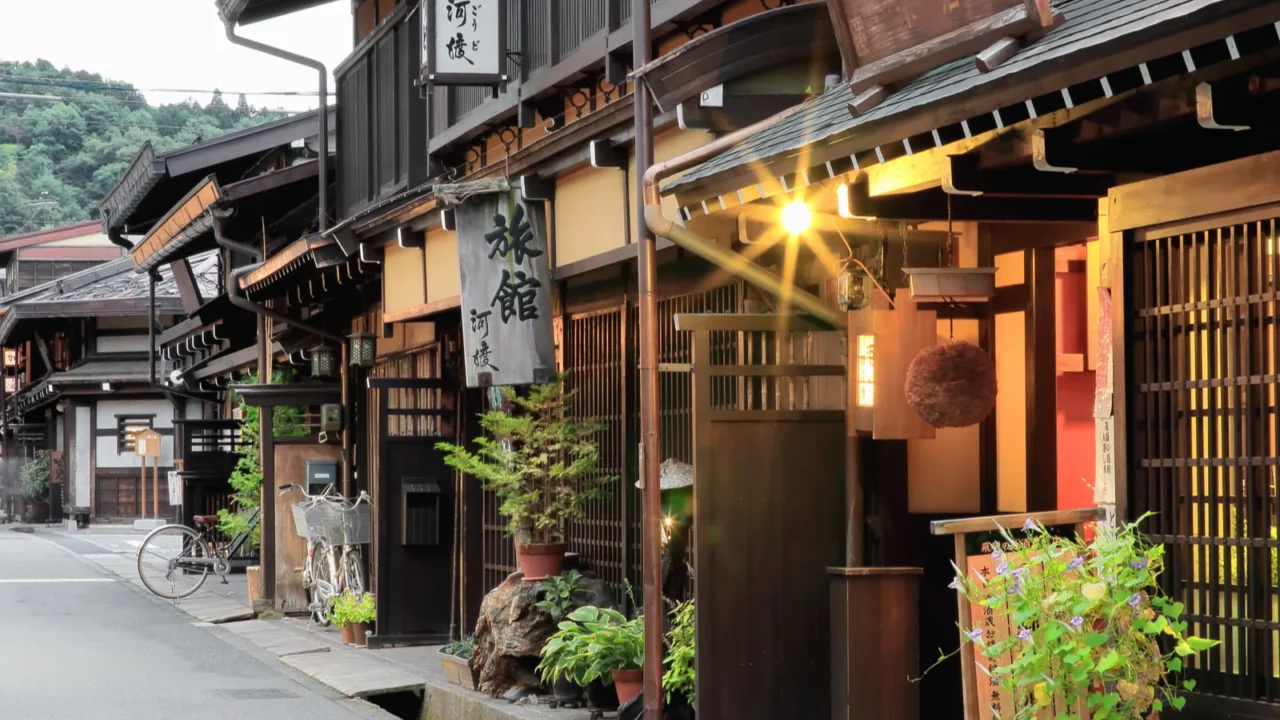 street in the old area at twilight takayamajapan 0002