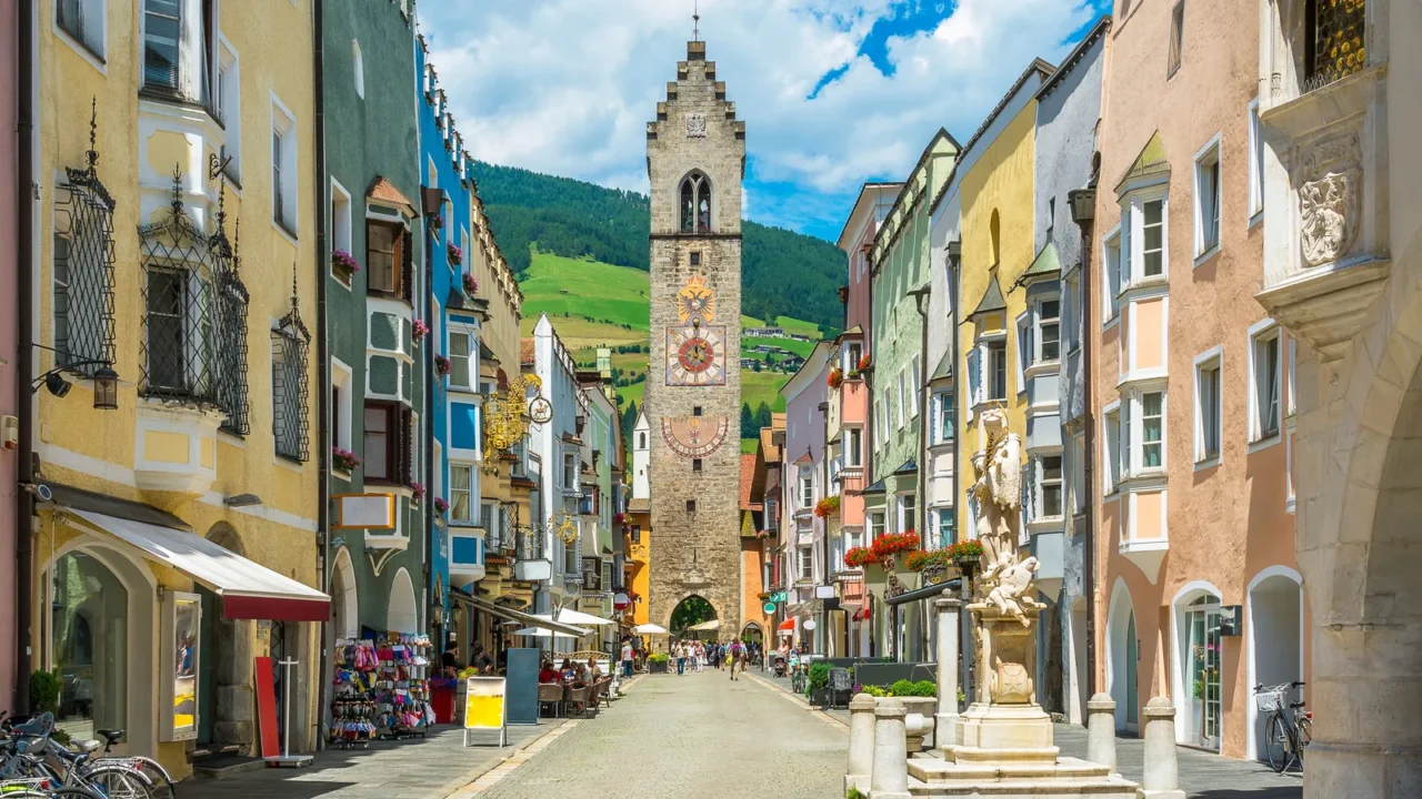 the colorful town of vipiteno trentino alto adige northern italy