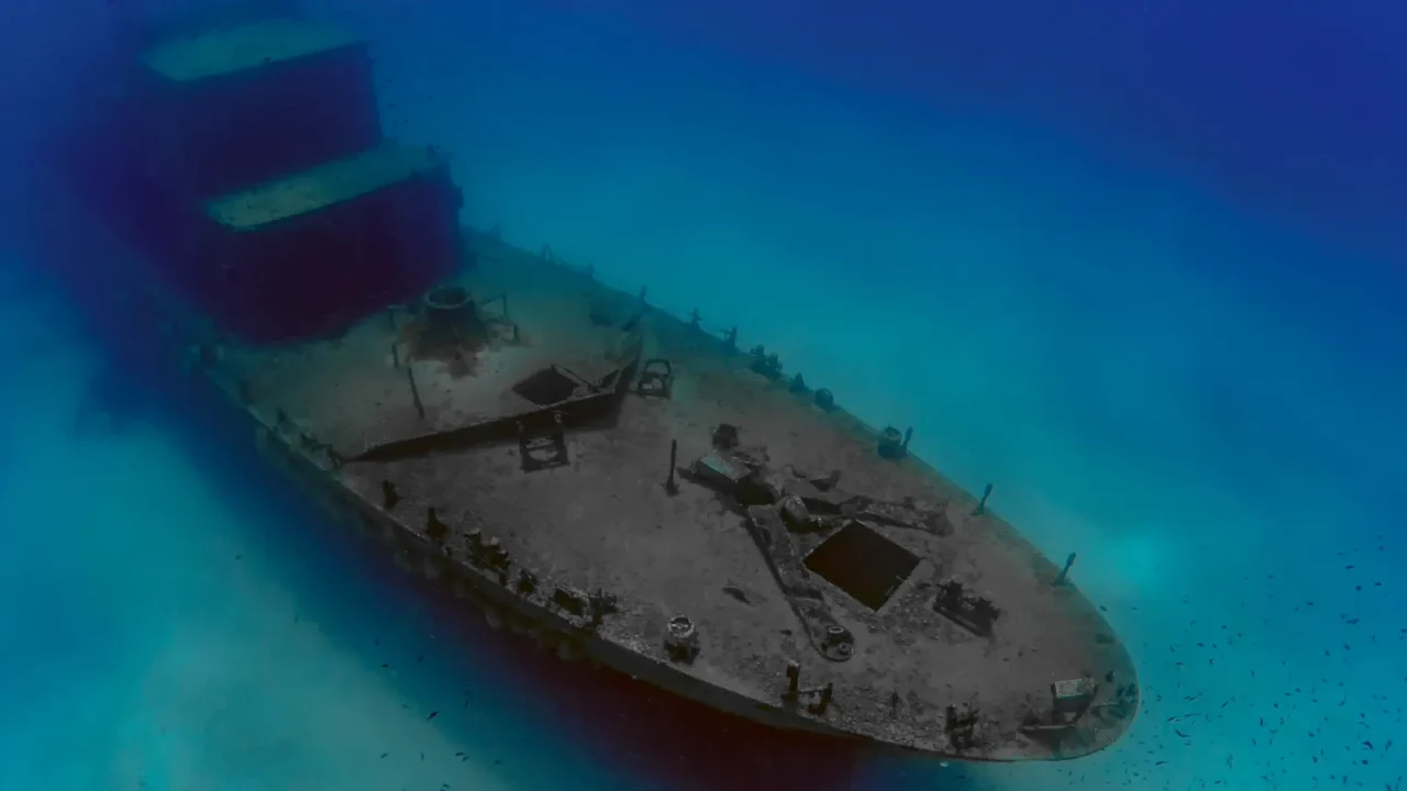 the wreck of the p31 patrol boat in comino malta