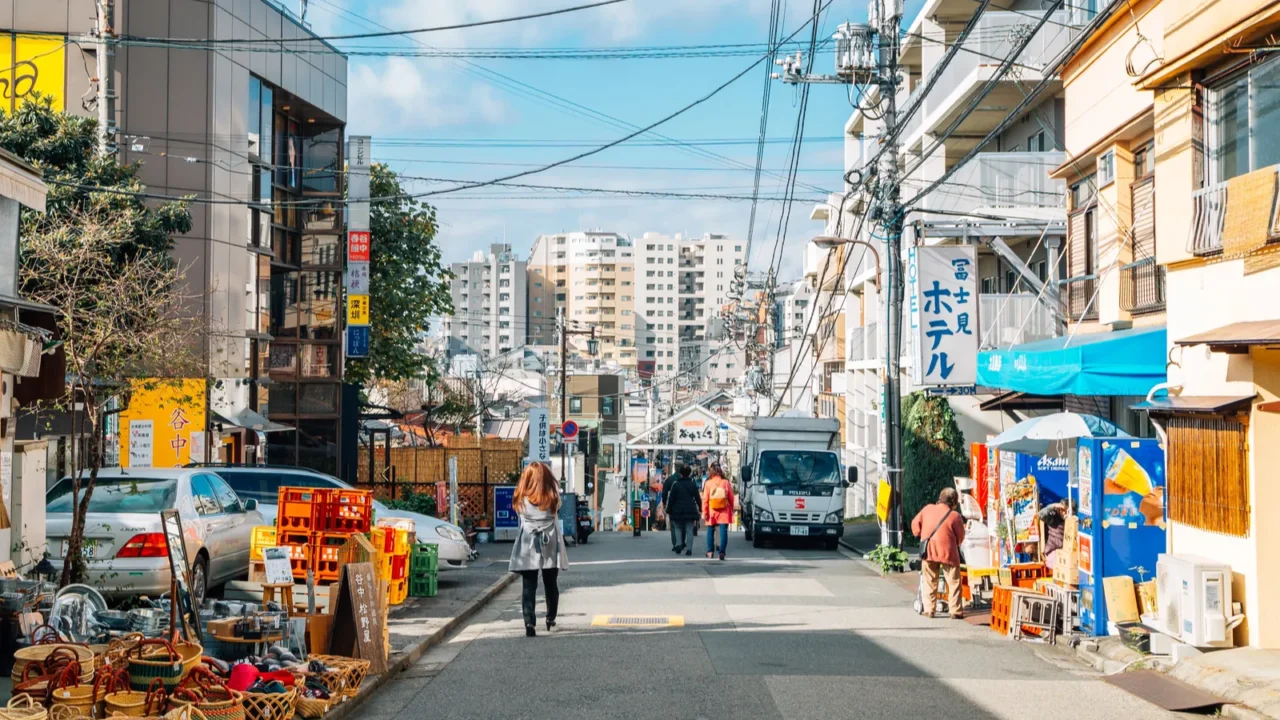 tokyo japan november 25 2018 yanesen district yanaka