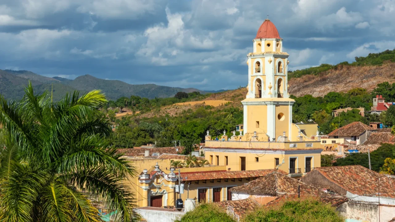 trinidad panoramic skyline with mountains and colonial houses