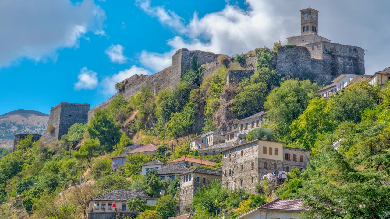view of castle in gjirokaster albania