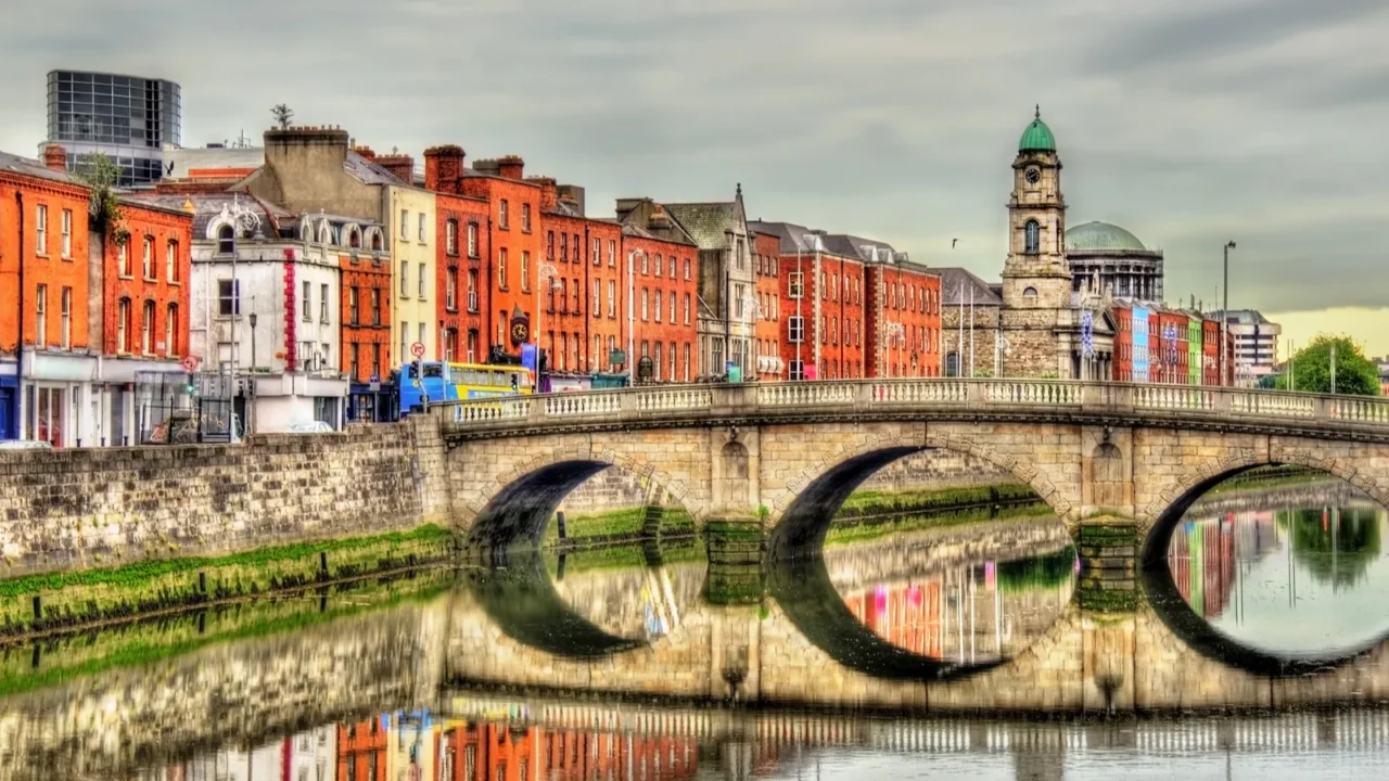 view of mellows bridge in dublin  ireland
